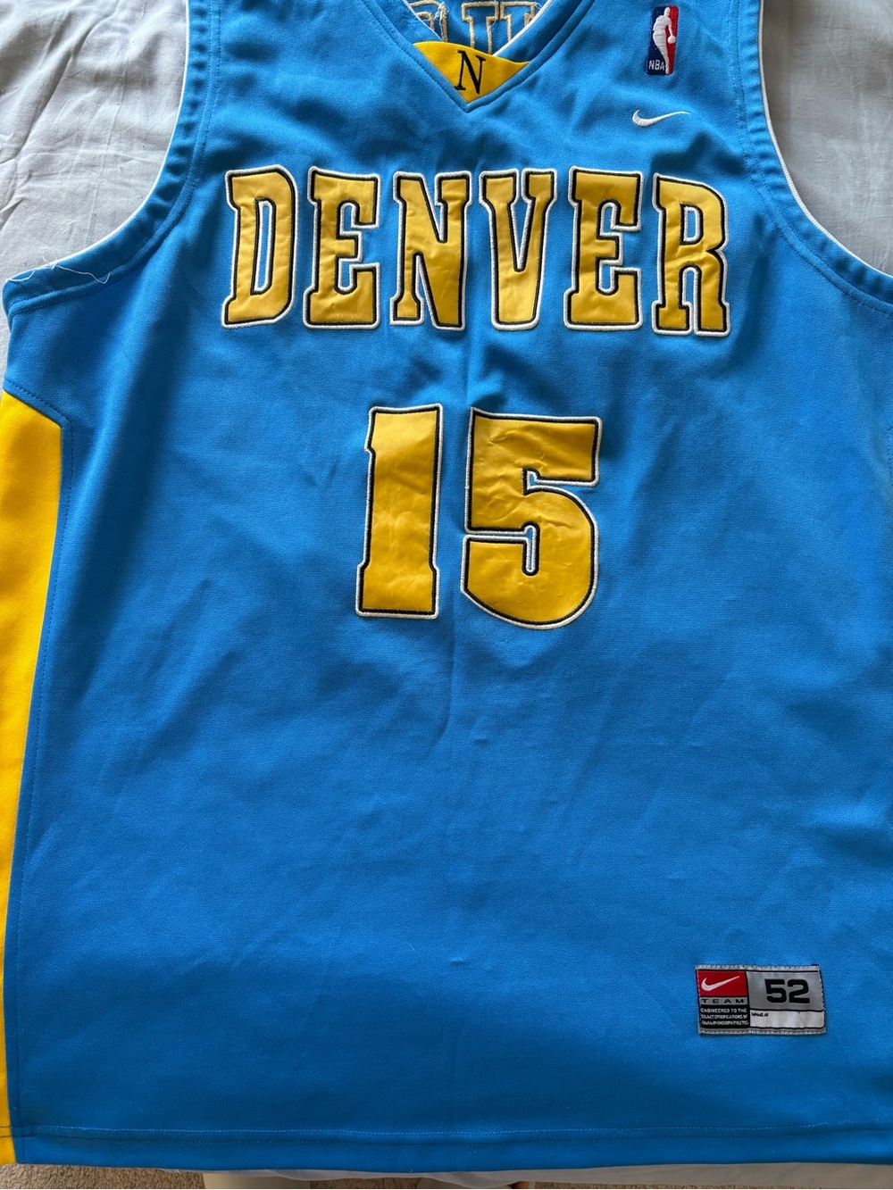 Nike Team Carmelo Anthony #15 Denver Nuggets Blue Mens 52 VINTAGE NBA Jersey